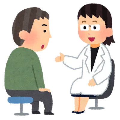 説明をする医療従事者