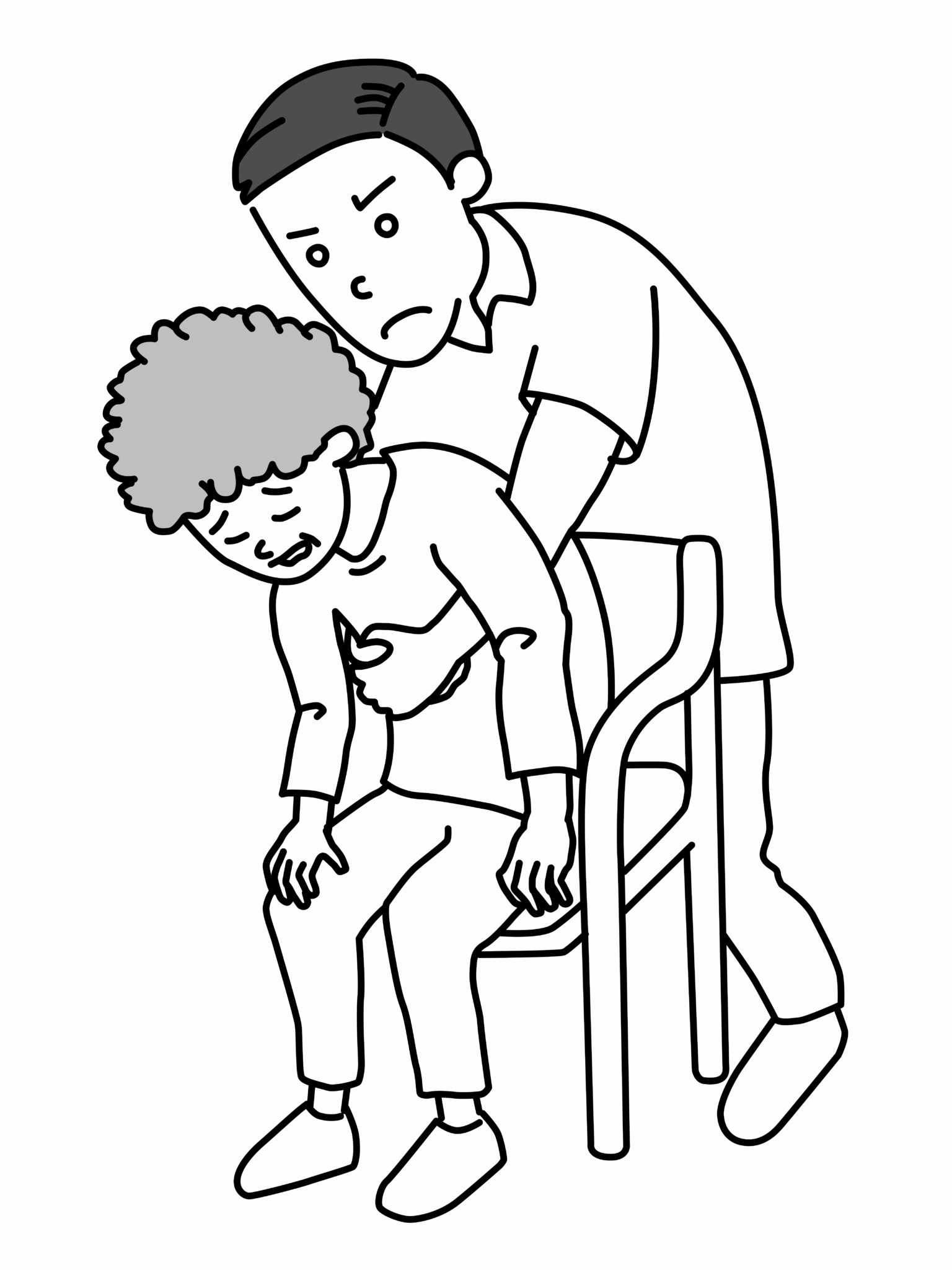 ハイムリック法・背部巧打法のプリント・イラスト素材